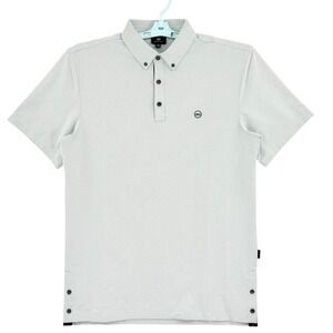 Adriano Goldschmied Green Label Mens Grey Polo Shirt Sz Medium Short Sleeve NWOT